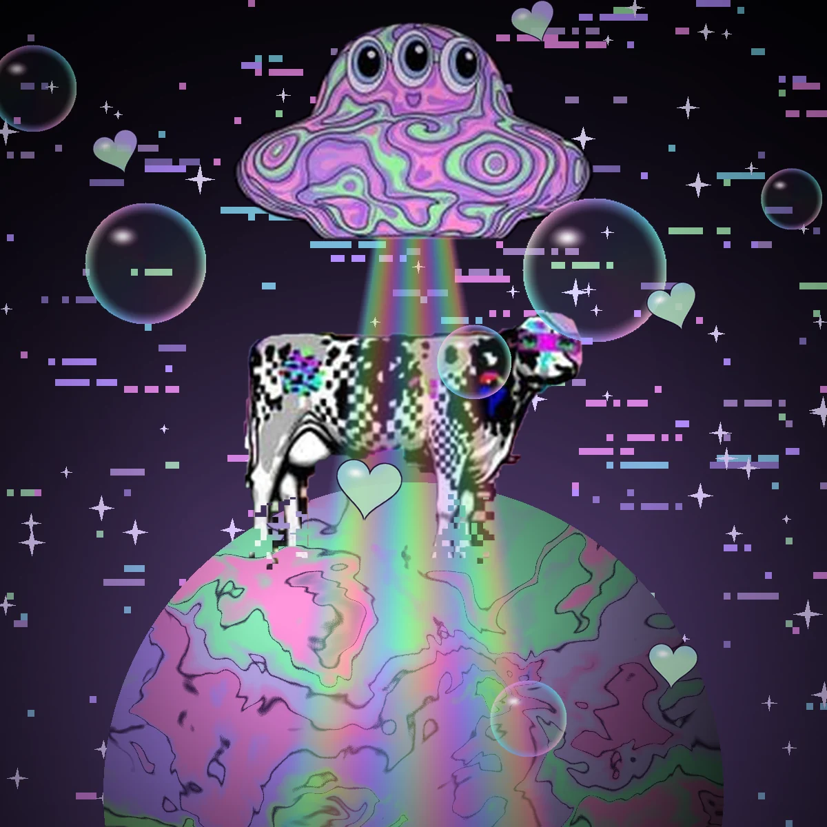 Cow on a holographic planet